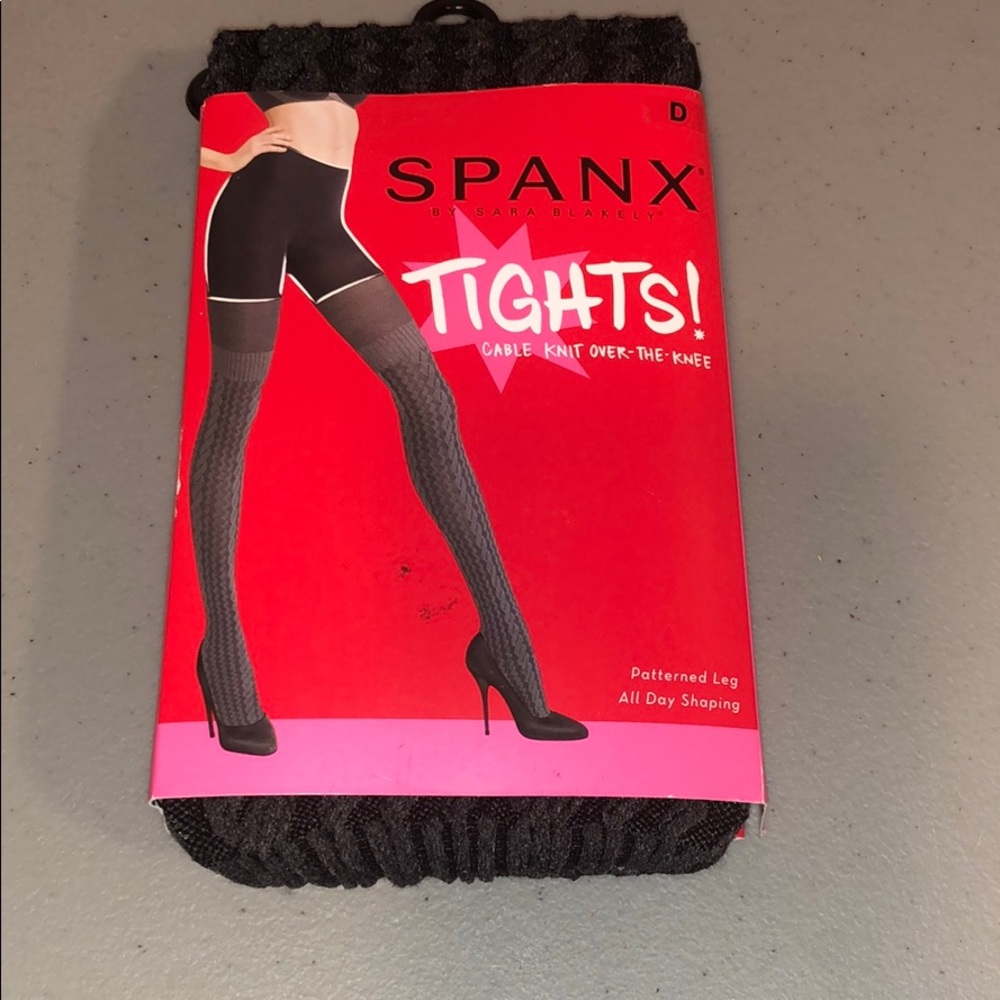 Spanx Cable Knit Over-The-Knee Tights Size D New